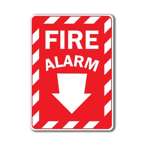 Signmission Safety Sign, 14 in Height, Plastic, 10 in Length, Fire Alarm Arrow MISC-Fire Alarm Arrow - main